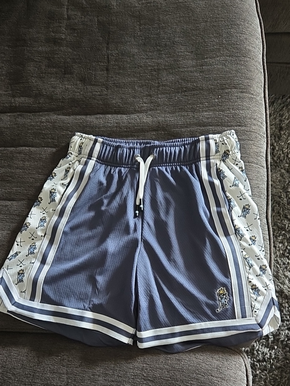 Men's Athletic Shorts in Blue with White Trim